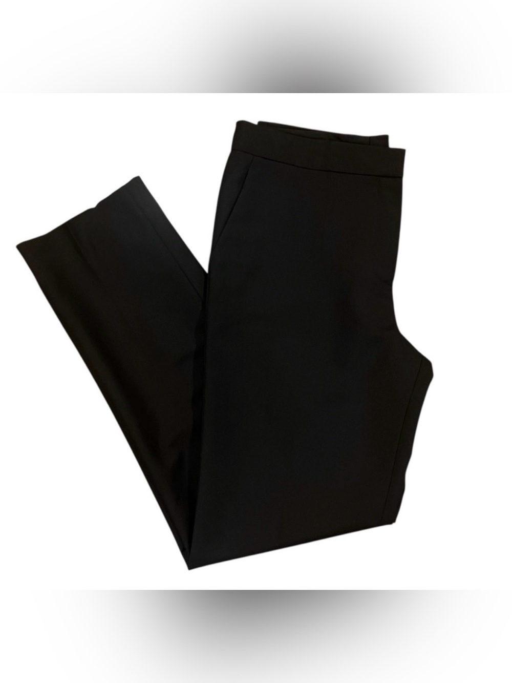 Stella McCartney Flat Front High-Rise Straight Leg‎ Trouser Black 46 Italian